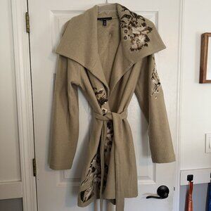 White House Black Market Floral Embroidered Winter Jacket - Women's